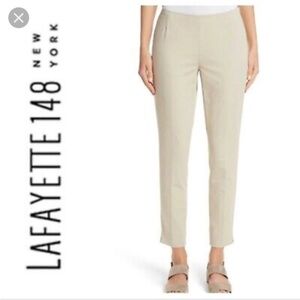 Lafayette 148 Chrystie Light Beige Size 12 Pant